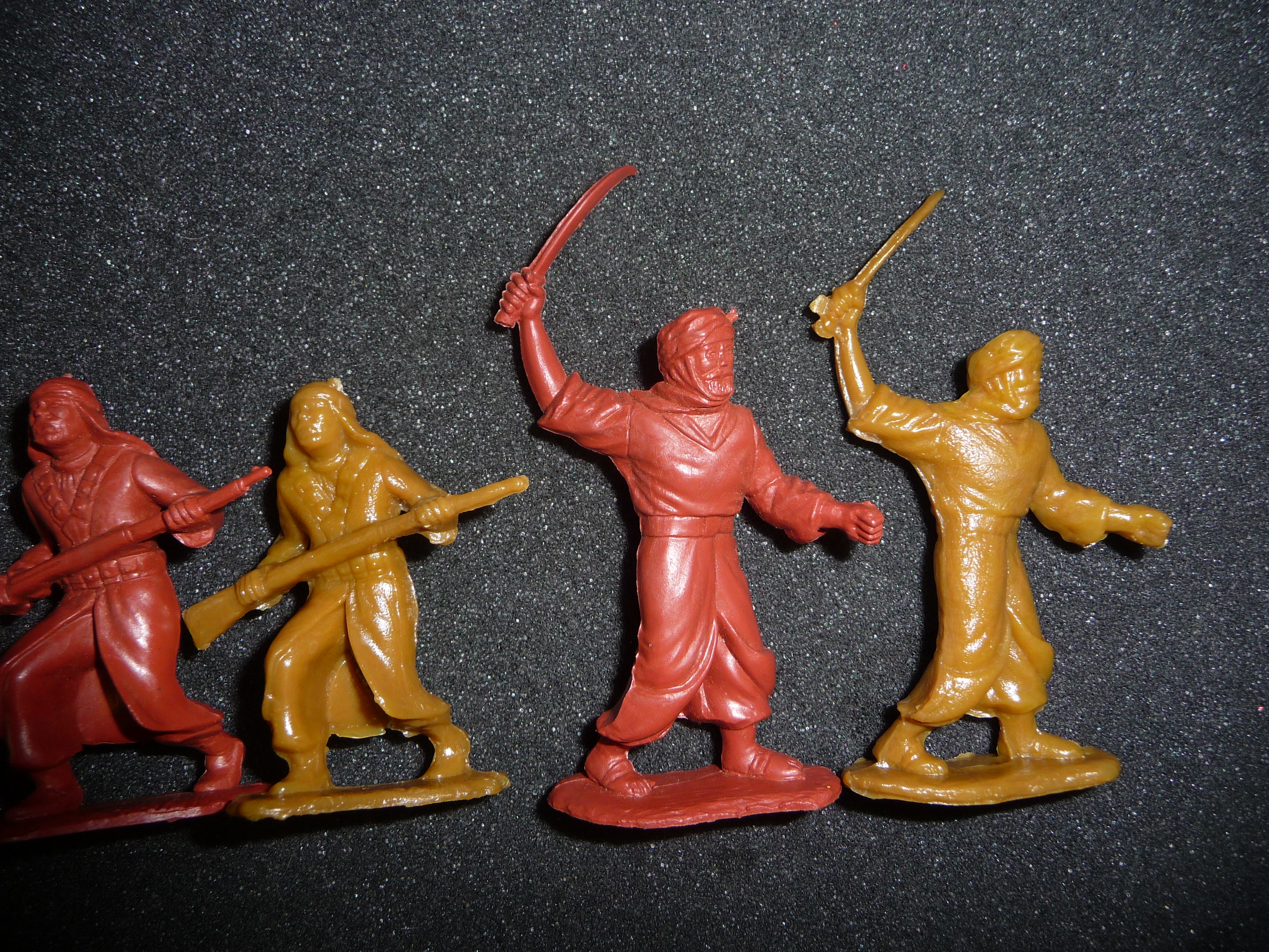 Marx Recast Cowboy and Indian Accessories 54mm unpainted plastic 