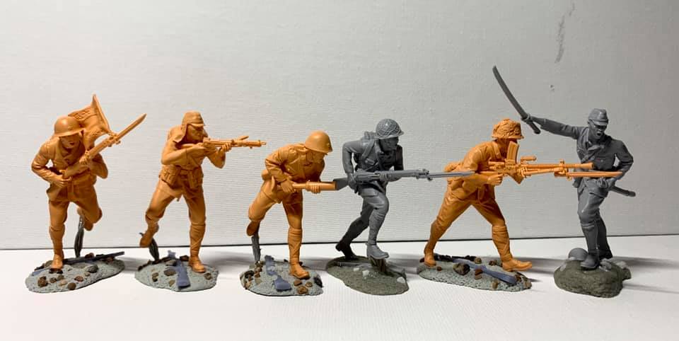recoiless rifle &5 rubber plastic soldiers 1:32 NEW PLASTIC PLATOON,MARINES-3 